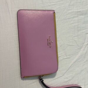 Kate Spade Lavender and Mustard Zip Wallet